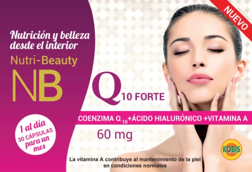 Robis Q10 Forte | Nutre tu Belleza | Antioxidante - Envejecimiento Cutáneo - Arrugas - Elasticidad - Piel | Levadura de Cerveza, Coenzima Q10, Ácido Hialurónico, Vitamina A | 30 Cápsulas