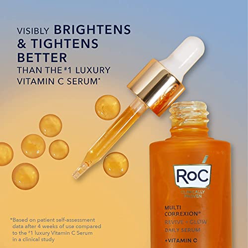 RoC - Multi Correxion Revive + Glow Suero Diario Vitamina C - Antiarrugas y Envejecimiento - Hidratante Reafirmante - 30ml