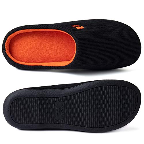 RockDove Zapatillas originales de espuma viscoelástica de dos tonos para hombre, negro y naranja, 43.5 EU