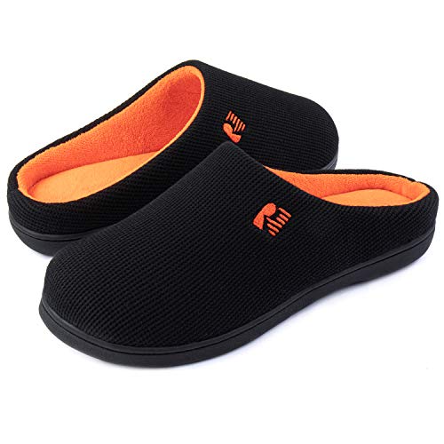 RockDove Zapatillas originales de espuma viscoelástica de dos tonos para hombre, negro y naranja, 43.5 EU