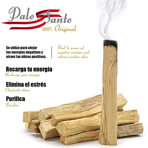 RUBY - Palo Santo Incienso Natural XL Madera Sagrada 100% Natural de Perú para alejar Las Energías negativas y atraer Las Vibras Positivas (60 Gramos)