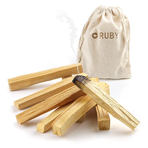 RUBY - Palo Santo Incienso Natural XL Madera Sagrada 100% Natural de Perú para alejar Las Energías negativas y atraer Las Vibras Positivas (60 Gramos)