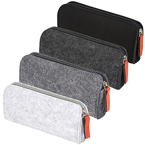 Ruicaifu 4pcs Estuches Escolares,Bolsa de Lápiz con Cremallera Pencil Cases Multifuncional de 4 Colores, para Hombre Mujer Estudiante en Escuela Oficina