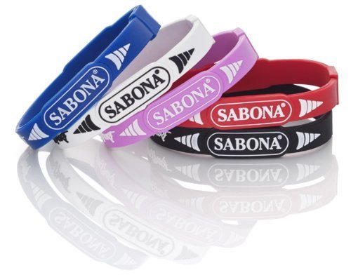 Sabona - Pulsera magnética deportiva de silicona y titanio blanco blanco Talla:mediano