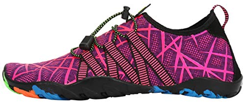 SAGUARO Escarpines Zapatos de Agua Calzado Playa Zapatillas Deportes Acuáticos para Buceo Snorkel Surf Natación Piscina Vela Mares Rocas Río para Hombre Mujer (019 Morado,41 EU)