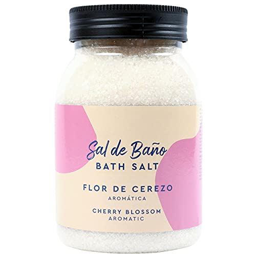 Sal de Baño con Extracto de Flor de Rosa Centifolia, Jazmín, Margaritas, Relajante, Cuidado Corporal, Aromaterapia - Flor de Cerezo