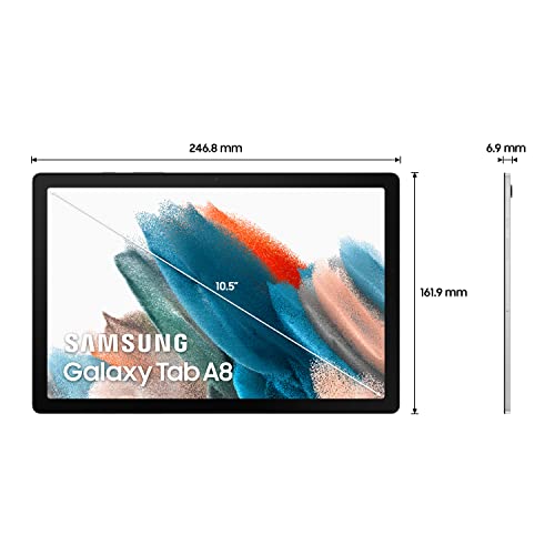 Samsung Galaxy Tab A8 - Tablet de 10.5”, 128GB, Wifi, Android, Color Silver (Versión Española)