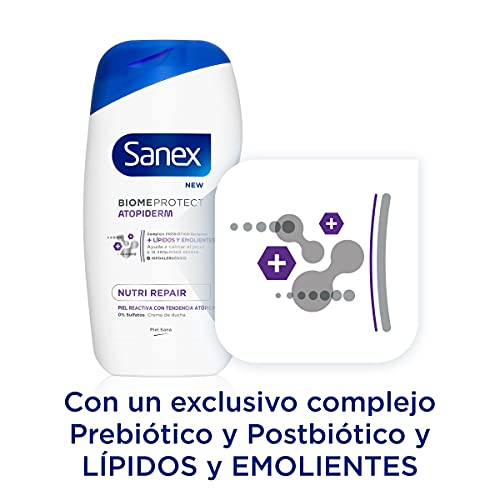 Sanex Atopiderm Nutri Repair, Gel De Ducha O Baño, Piel Atópica, Pack 4 X 475ml, 1900 Mililitro