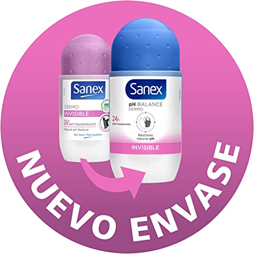 Sanex Invisible, Desodorante Hombre O Mujer, Desodorante Roll-on, Pack Es X 50 Mililitros, 6 Unidad