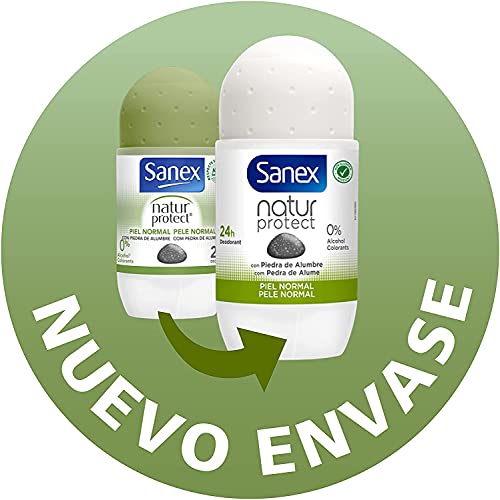 Sanex Natur Protect, Desodorante Hombre o Mujer, Desodorante Roll-on, Pack 6 Uds x 50ml
