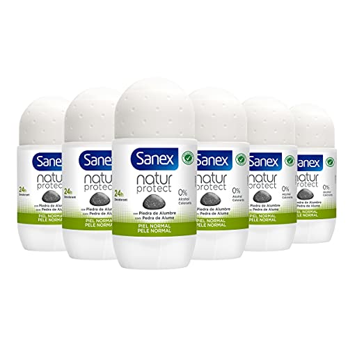 Sanex Natur Protect, Desodorante Hombre o Mujer, Desodorante Roll-on, Pack 6 Uds x 50ml