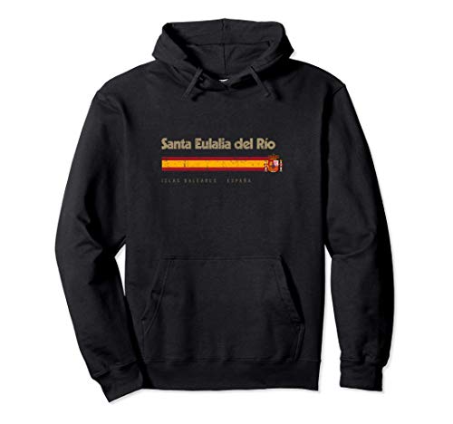 Santa Eulalia del Río Ciudad Española Vintage Bandera España Sudadera con Capucha