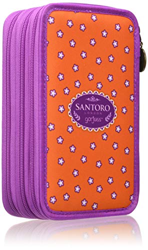 SANTORO GORJUSS Plumier Triple Monedero, Unisex infantil, Naranja (Naranja)