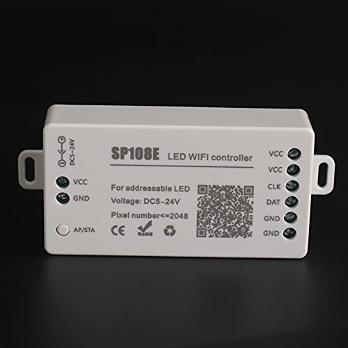 SAUNPRRO SP108E Controlador MáGico de LED Wifi WS2812B WS2813 Etc MóDulo de Tira de LED Luz AplicacióN Inteligente Control InaláMbrico IOS 10/Android 4.4 DC5-24V