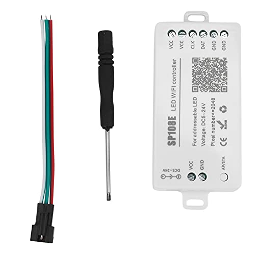 SAUNPRRO SP108E Controlador MáGico de LED Wifi WS2812B WS2813 Etc MóDulo de Tira de LED Luz AplicacióN Inteligente Control InaláMbrico IOS 10/Android 4.4 DC5-24V