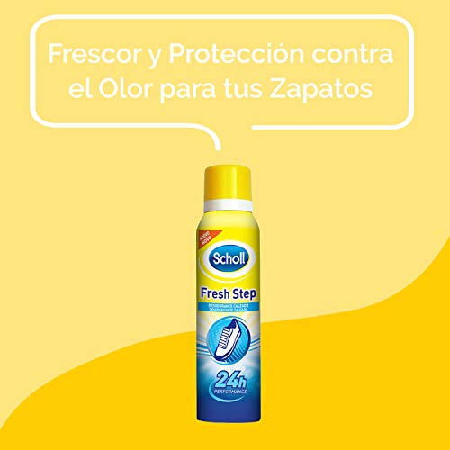 Scholl Desodorante Spray Calzado Fresh Step + Scholl Desodorante Spray Pies Fresh Step Anti-transpirante - elimina el olor y mantiene tus pies y zapatos frescos 2x150ml