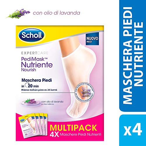 Scholl Pedimask - Mascarilla de pies, paquete de 4 x 200 g