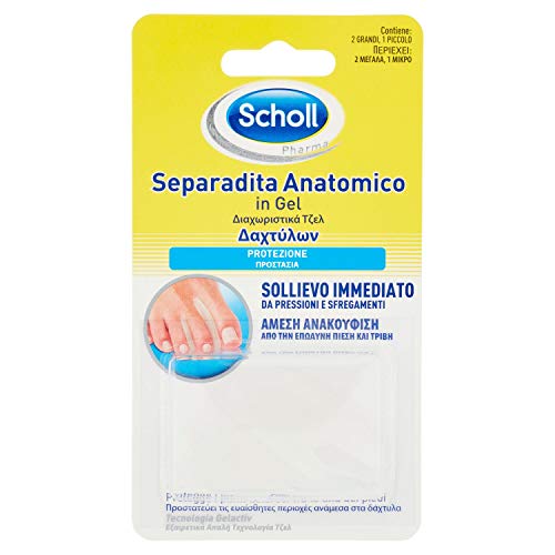 Scholl - Separador anatómico de dedos, de gel, 3 unidades