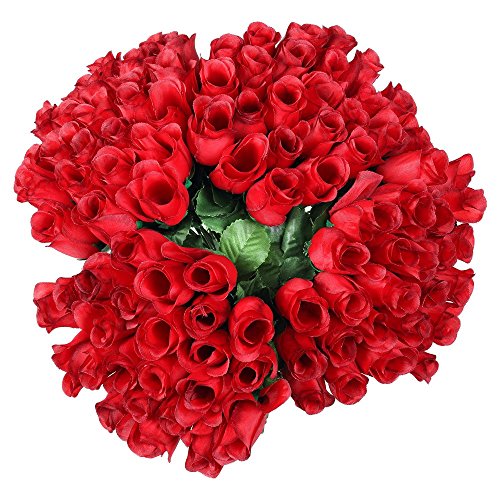Schramm® 72 Setos 26cm Rosas Rojas Flores Artificiales Flores de Seda Rosa roja