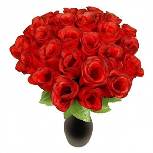 Schramm® 72 Setos 26cm Rosas Rojas Flores Artificiales Flores de Seda Rosa roja