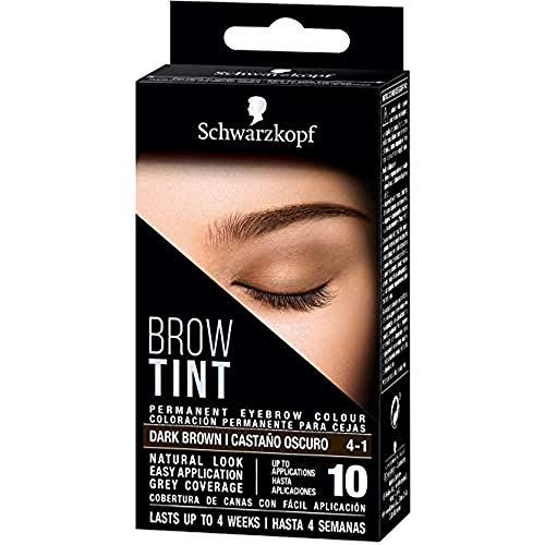 Schwarzkopf Brow Tint - Tinte De Cejas Castaño Oscuro Tono 4.1 – Coloración permanente - Color natural y duradero de hasta 4 semanas