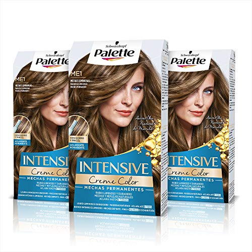 Schwarzkopf Palette Intensive Mechas – Perfecta cobertura de canas – Coloración Permanente de Cuidado con Aceite de Marula - Color duradero hasta 8 semanas (Pack de 3)