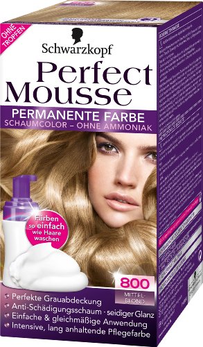 Schwarzkopf Perfect Mousse permanente Color Nivel 3, 800 Rubio Medio