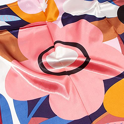 SDFW Bufanda Cuadrada de Seda de Moda Mujer 90 * 90cm Cuello Banda para el Pelo Bolsa urdimbre Suave pañuelo Hijab pañuelo para la Cabeza Femenino
