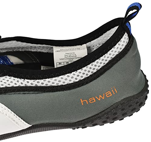 Seac Hawaii Zapatillas Anti Deslizamiento niños, Sacadura rápida, Zapatos para el mar, la Playa y la Piscina, Unisex-Adult, Blanco/Gris, 44