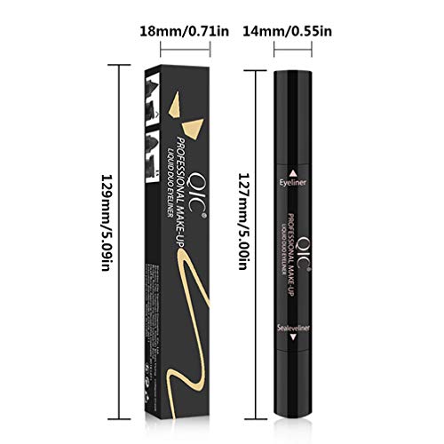 Seal Eyeliner Triángulo De Doble Cabeza Seal Lápiz Delineador De Ojos Impermeable De Secado Rápido Negro S