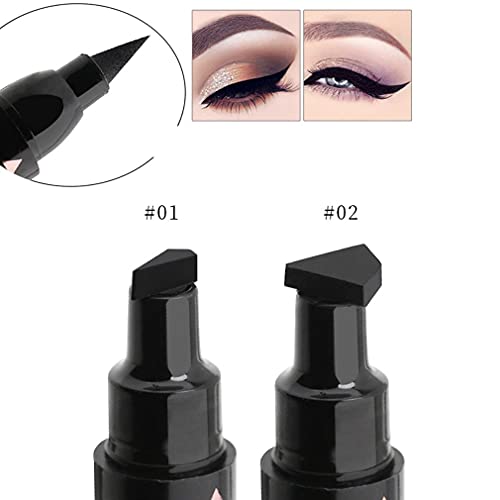 Seal Eyeliner Triángulo De Doble Cabeza Seal Lápiz Delineador De Ojos Impermeable De Secado Rápido Negro S