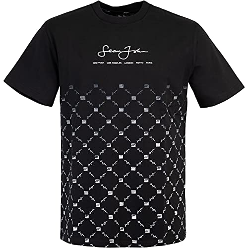 Sean John Classic Logo Allover Gradient - Camiseta blanco/negro M