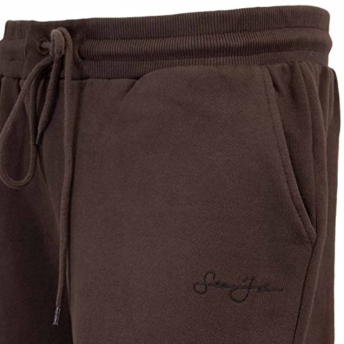 Sean John Script Logo Essential - Pantalones de chándal, marrón oscuro, S
