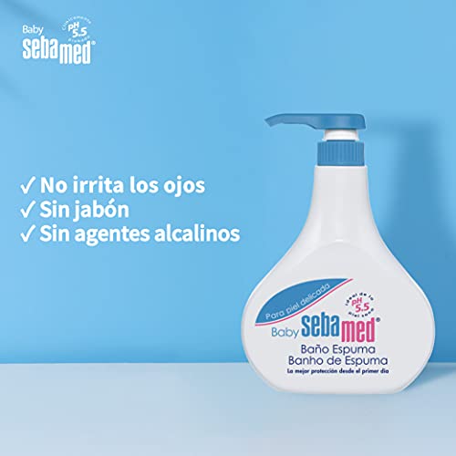 Sebamed - Baby espuma baño, fórmula sin jabón con pH 5.5, refuerza el desarrollo del manto ácido del bebé y el equilibrio hídrico de la piel, 1000 ml