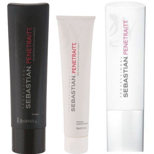 Sebastian Penetraitt Shampoo 250ml, Conditioner 200ml & Treatment 150ml Damaged Hair Trio Pack