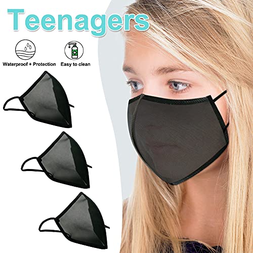 Sensail-Ropa hombre Mascarilla transparente homologada mascarillas tela,3 unidads Negro (adolescente)