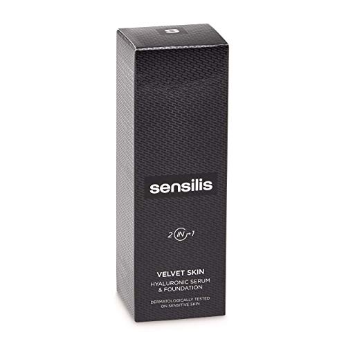 Sensilis Velvet Skin - Base de maquillaje de larga duración con ácido hialurónico - Clean Beauty - Tono 01 Creme
