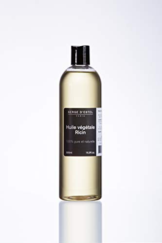 Serge D'Estel Paris Aceite Vegetal de Ricino para Regeneración del Cabello y Fortalecimiento Pestañas y Uñas, 100% Natural 500 ml