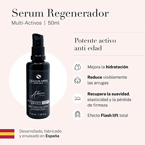 Serum Facial Acido Hialuronico Puro Crema Mujer y Hombre | Serum con Acido hialuronico - DMAE - Colageno Marino | Antiedad con Hidratante | Reduce Arrugas visiblemente | Tensor Reafirmante