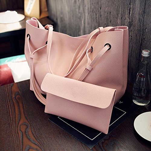 Set de 2PCS Bolso de Hombro Mujer Bolsos Bandolera Grande de Piel Barato para Niña por ESAILQ