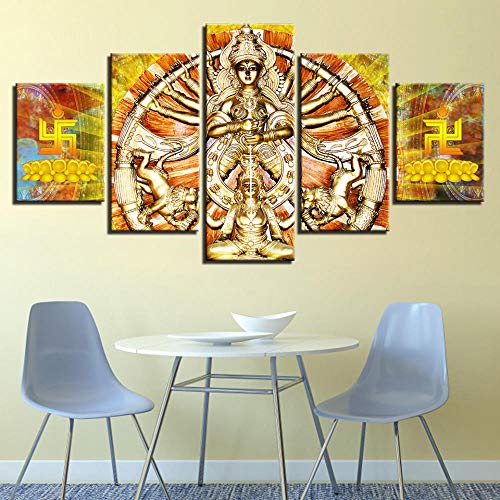 SFDHG 5 Impresiones de Impresiones de imágenes Mil Mano Kwan Yin artística Imagen pósterde HD imprimirdecoración de Interiores-No Frame-110x60Cm