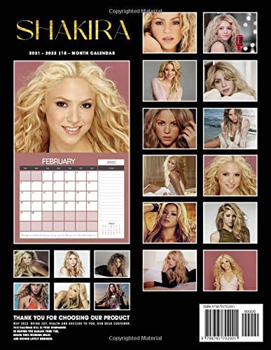 Shakira Calendar 2022: Shakira OFFICIAL Calendar 2022 - SEP 2022 to SEP 2023 calendar with Exclusive Photos to decor your desk - Music Pop Singer Songwriter Celebrity (Kalendar Calendario Calendrier)