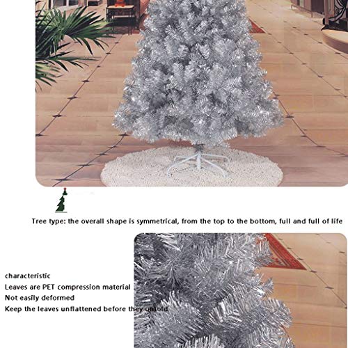 Shu 4 pies articulado Artificial canadienses Abeto árbol de Navidad Enciende/fácil de Montar Soporte del árbol de Navidad - Plata 120 CM
