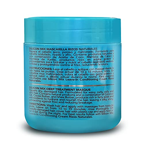 Silicon Mix Rizos Naturales Deep Treatment Masque 478g - Mascarilla Para Pelo Rizado, Ondulado Y Encrespado - Hidrata, Nutre, Repara