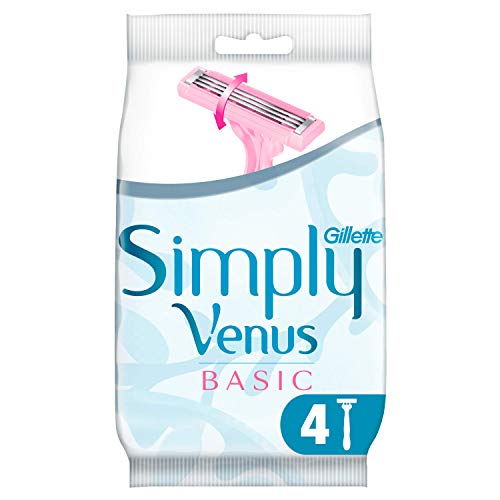 Simply Venus3 Basic Maquinilla Desechable para Mujer, 4 Uds