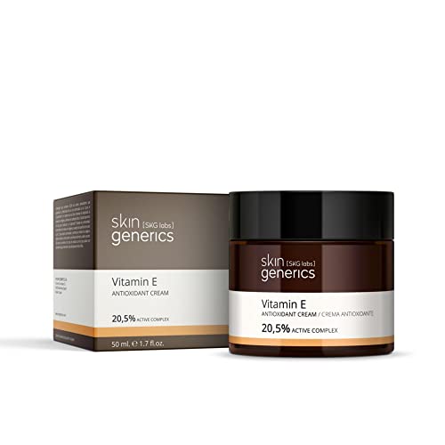 Skin Generics | Crema Facial Antioxidante 50 ml | 20,5% | con Vitamina E | Elimina Radicales Libres | Crema Facial Mujer que Fomenta la Elasticidad y la Síntesis de Colágeno | 100% Vegano