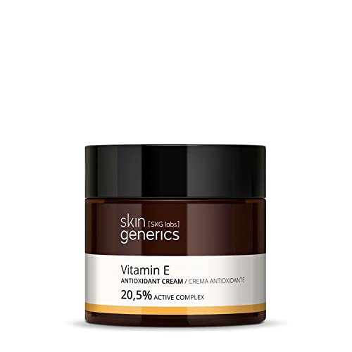 Skin Generics | Crema Facial Antioxidante 50 ml | 20,5% | con Vitamina E | Elimina Radicales Libres | Crema Facial Mujer que Fomenta la Elasticidad y la Síntesis de Colágeno | 100% Vegano