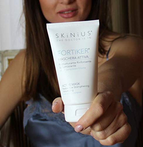 Skinius - Fortiker - Mascarilla activa, reestructurante, fortalecedora y voluminizadora para cabello sedoso y brillante, 150 ml