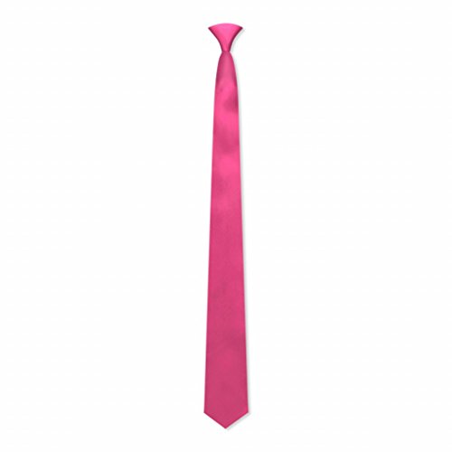 Skinny Tie Corbata fina rosa fuerte, 142 cm de largo