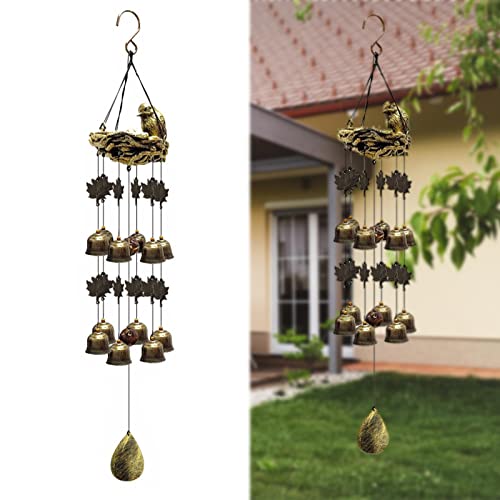 SM SunniMix Lovely Wind Chimes Hanging Car Charm Pendant Wind Bells Bird Nest para jardín Interior, Patio, Fiesta - B